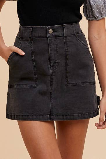 STRETCH CARGO DENIM MINI SKIRT