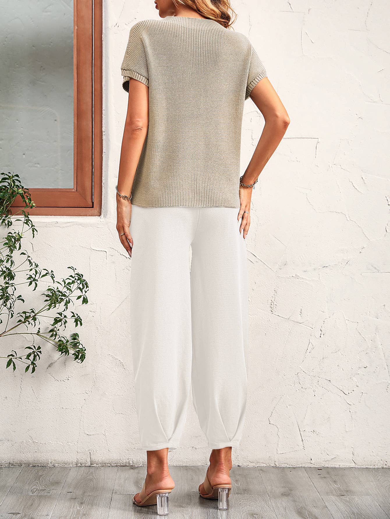 Ribbed Knit Sweater and Jogger Pant Set