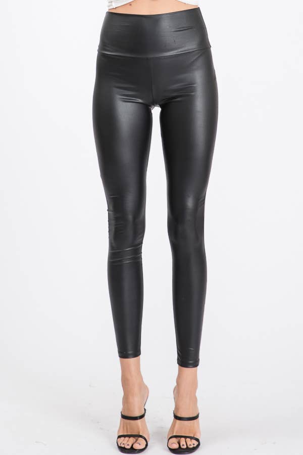 FAUX LEATHER SLIM FIT LEGGINGS