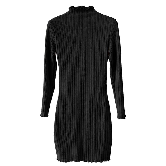 Essential Mock Neck Cable Knit Sweater Dress