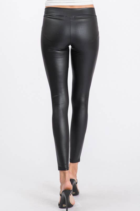 FAUX LEATHER SLIM FIT LEGGINGS