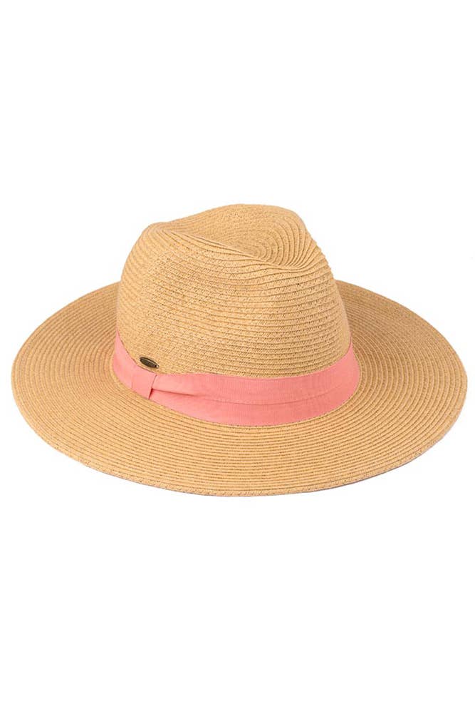 C.C Adjustable String Straw Hat Coral