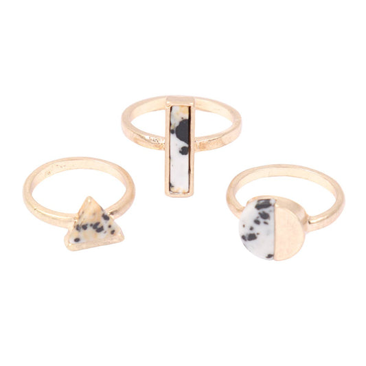 3 SET GEOMETRIC SHAPE RING DALMATION